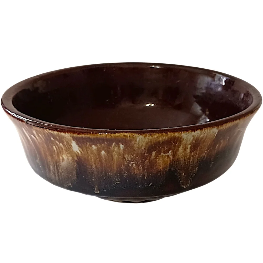 Roseville Robinson Ransbottom Bowl Brown Drip Glaze Mixing Pottery‎ USA Vintage
